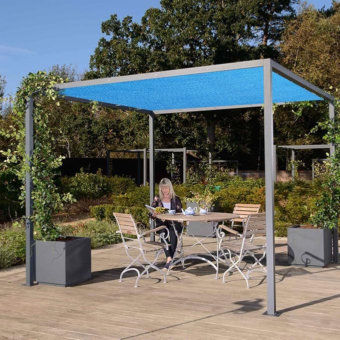 Eden's Decor Straight Flat-Edged Sun Shade Sail Rectangular 16' x 17' Blue - Image 7