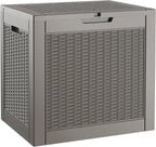Outdoor Storage Box, 30 Gallon Resin Deck Boxes Outdoor Waterproof by WTFGO