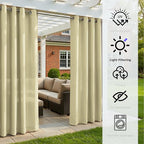 Set of 2 Outdoor Curtains for Patio Waterproof, Breathable Grommet Panels for - Image 4