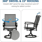 Outdoor Patio Dining Chairs Set of 2, All-Weather Metal Mesh Chairs - Image 6
