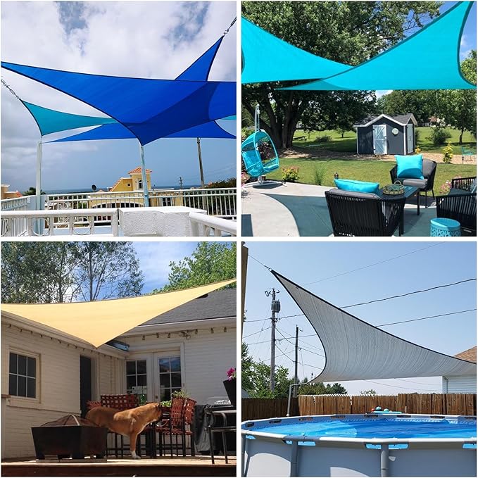 Patio Paradise 27' x 27' x 27' Sun Shade Sail Triangle Canopy Shade Cloth - Image 2