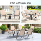 Patio Chairs Set of 6, All Weather Outdoor Dining Chairs | Stackable Dining - Image 8