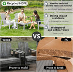 Compact Stackable Adirondack Chairs, All Weather HDPE, All-Weather - Image 6