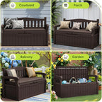 Greesum 80 Gallon Heavy-Duty Outdoor Storage Bench - Image 4