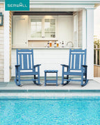 SERWALL Outdoor Rocking Chairs Set of 2, HDPE Porch Rocker Outdoor - Image 2