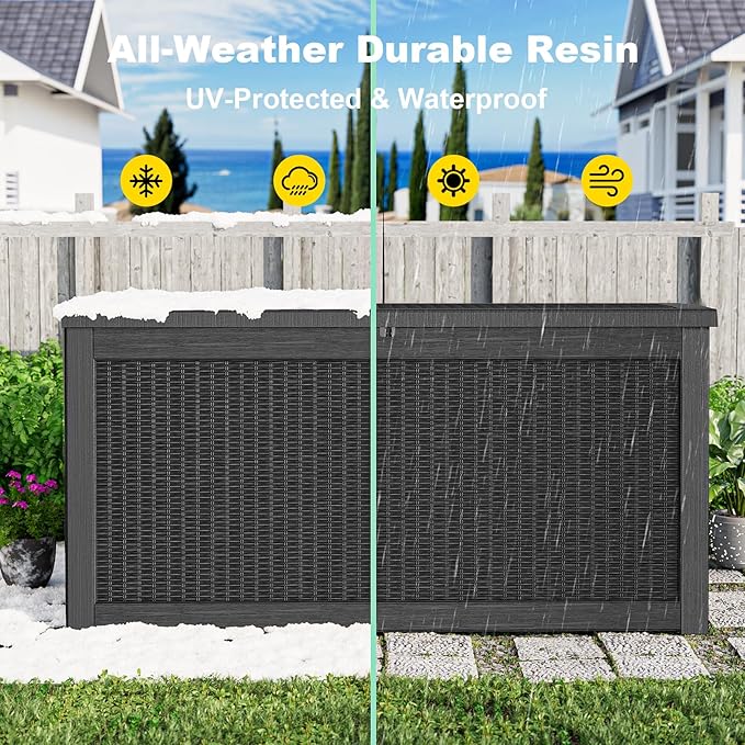 320 Gallon Outdoor Storage Box, Waterproof Patio Organizer, Storage Container - Image 7