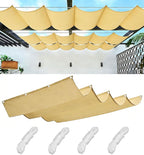 Retractable Wave Sun Shade Sail Waterproof 8' x 13' Sun Shade by WoaceSunShadeSail