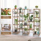 Plant Stand Indoor Outdoor, 17 Tiered Plant Shelf Wood Plant Rack | Tall Plant - Image 2