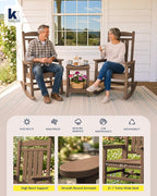 Oversized Outdoor Rocking Chairs Set of 4, HDPE Porch Rocker - Image 6