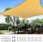 Quictent Sun Shade Sail for Patio w/Hardware Kit 185GSM 20x20ft Sand | Square by QUICTENT