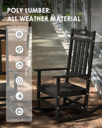 Outdoor Rocking Chair Set of 4, All-Weather Resistant Poly Lumber Rocker Chair - Image 4