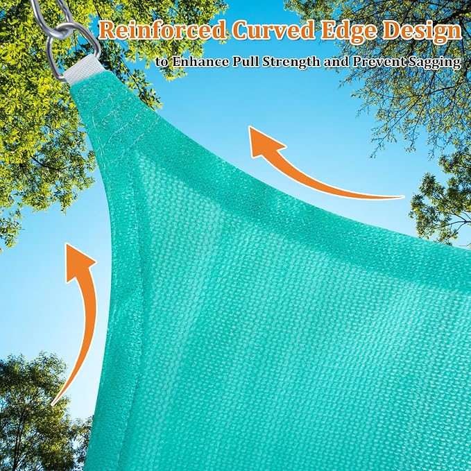 Shade&Beyond Custom Sun Shade Sail 12'X17'X20.8'Triangle Sun Sail Shades Patio - Image 5