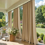 NICETOWN Outdoor Curtain for Patio Waterproof, Sunlight Block Rustproof Grommet by NICETOWN
