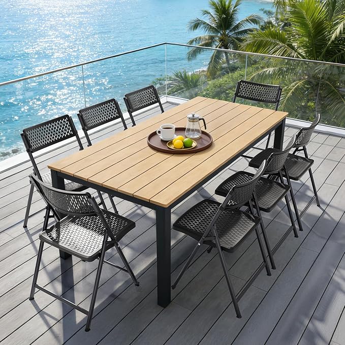 4-Pack Black Folding Chairs, Mesh Plastic Seat - Image 7