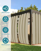 Windproof Outdoor Curtains for Patio Waterproof 4 Pcs 54x84 In Cream | Grommet - Image 3