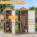 Outdoor Storage Cabinet, Wood & Metal Garden Shed - Image 3