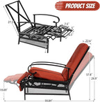 Incbruce Outdoor Lounge Chair Patio Furniture Adjustable Recliner - Image 3