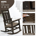 LUE BONA Outdoor Rocking Chairs Set of 4, Weather Resistant HDPS Poly Rocker - Image 4