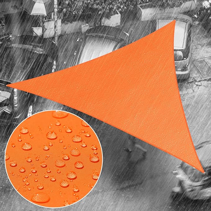 Royal Shade 13' x 24' x 27.3' Orange Triangle Waterproof Sun Shade Sail Order by RoyalShade