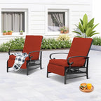 Incbruce Outdoor Lounge Chair Set of 2 Patio Furniture Adjustable Recliner - Image 7