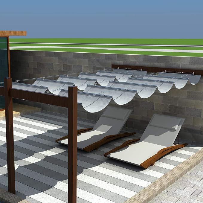 Windscreen4less 3' x 30' Retractable Sun Shade Canopy Cover Sliding Wave Shade - Image 7