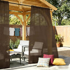 Outdoor Sheer Curtains for Patio Waterproof, 2 Panels Rod Pocket Indoor/Outdoor - Image 2