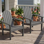 SERWALL HDPE Stackable Adirondack Chairs Set of 2, Space-Saving - Image 2