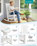 SERWALL Outdoor Rocking Chair Set of 2, Patio Rocking Chair, Porch Rocker - Image 7