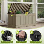 Devoko 78 Gallon Deck Box, Waterproof Resin Outdoor Storage Box | Outdoor - Image 3