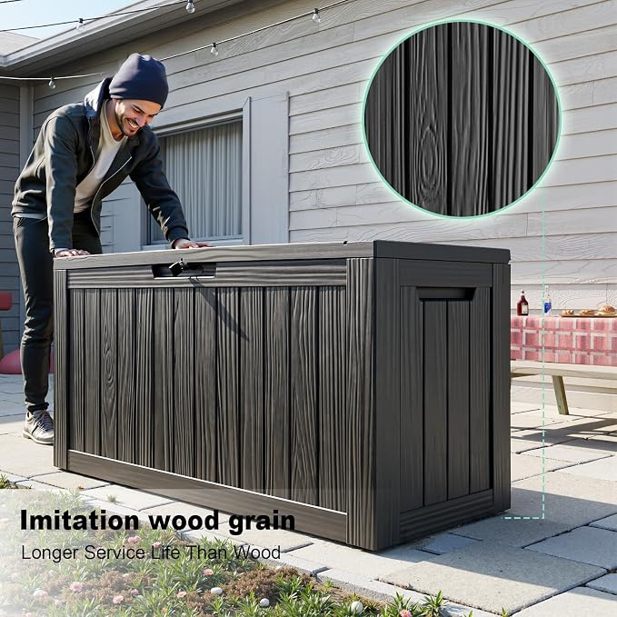 86 Gallon Deck Box, Lockable Waterproof Outdoor Storage Boxes - Image 2