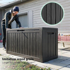 90 Gallon Waterproof Outdoor Storage Box, Resin Deck Box, Lockable Outside - Image 4