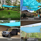 Sun Shade Sail 10' x 16' Turquoise Blue Rectangle Shade | Outdoor sun shade sail - Image 8