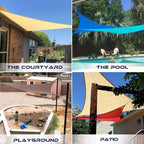 WINDSCREEN4LESS 10' x 10' x 10' Sun Shade Sail UV Block Fabric Canopy in Beige - Image 2