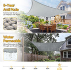 Quictent Sun Shade Sail for Patio w/Hardware Kit 185GSM 24x24ft Gray | Square - Image 5