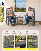 Oversized Outdoor Rocking Chairs Set of 4, HDPE Porch Rockers - Image 6