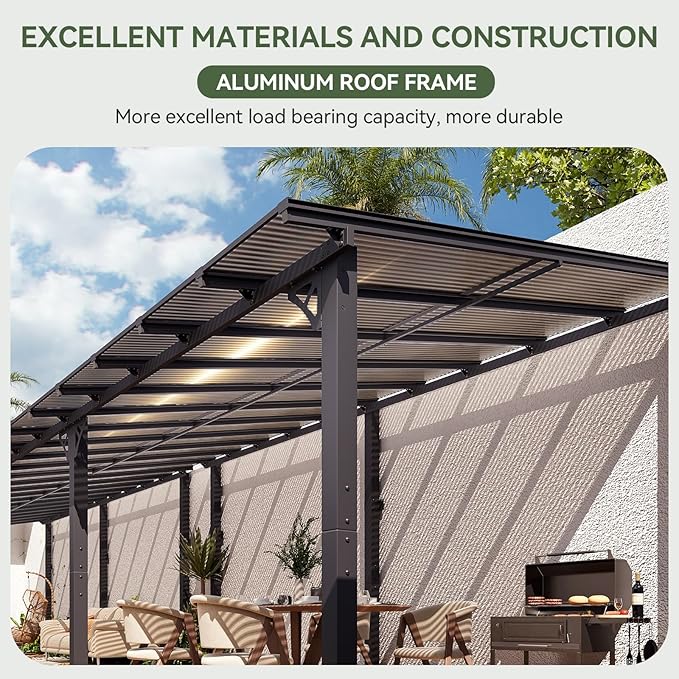Aoxun 42’x10’ Gazebo with Aluminum Frame & Polycarbonate Panel, Outdoor Patio - Image 5