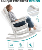 SERWALL Outdoor Rocking Chair Set of 4, Oversized HDPE Rocker, all Weather - Image 6