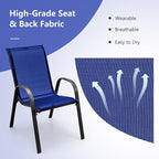 Giantex Patio Chairs Set of 2, Stackable Outdoor Dining Chairs - Image 5