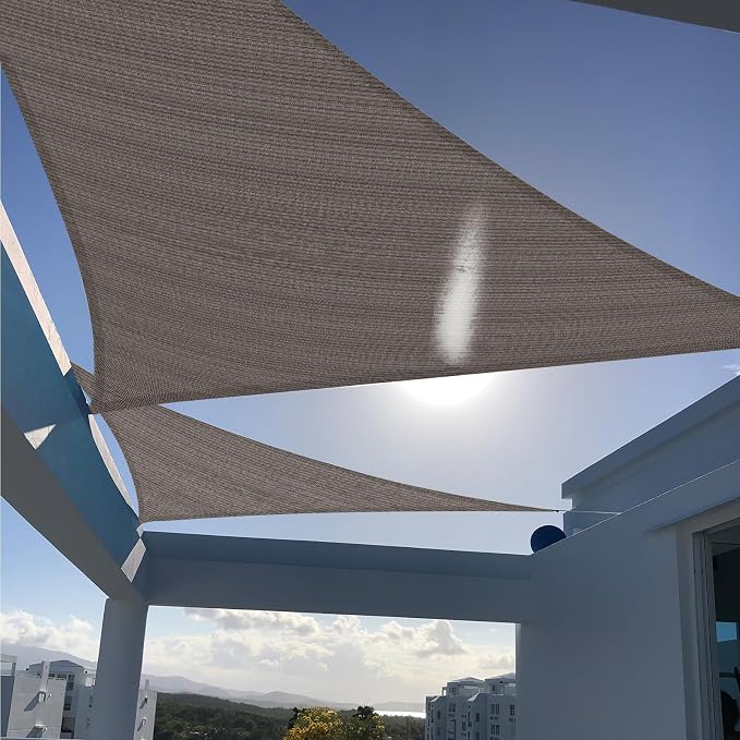 SUNNY GUARD Custom Size 7'x7'x9.9'Brown Sun Shade Sail Right Triangle UV Block by SUNNYGUARD