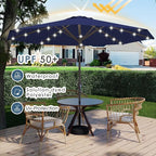 9FT Patio Umbrella with Solar Lights, Outdoor Market Umbrella with Tilt and - Image 5