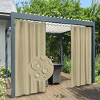Easy-Going 100% Waterproof Outdoor Curtains Windproof Weatherproof Porch by Easy-Going
