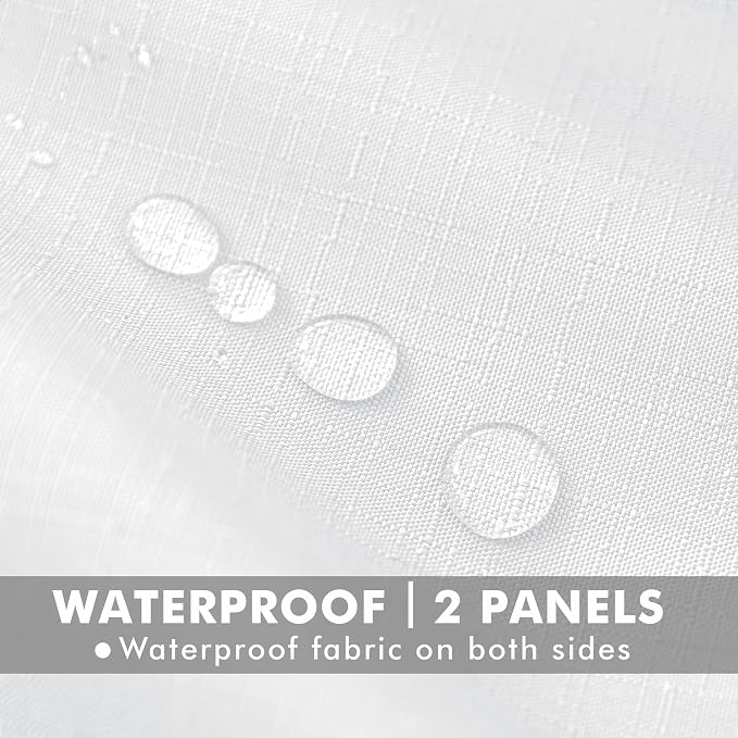 Linen Outdoor Curtains for Patio Waterproof 4 Pcs 54x95 In White | Light - Image 2