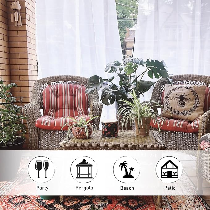 NICETOWN 2 Panels White Sheer Outdoor Curtains - Image 6