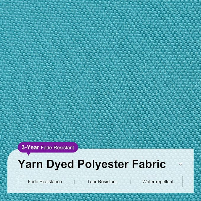 PURPLE LEAF Patio Outdoor Umbrella 9' x 9' Square All-Weather Turquoise | Large - Image 7