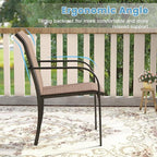 DIFY Patio Chairs Set of 6, Stackable Textilene Outdoor Dining Chairs - Image 6