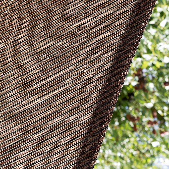Amgo Custom Size 25' x 25' x 25' Brown Triangle Sun Shade Sail UPF50+ AGTAPT12 - Image 9