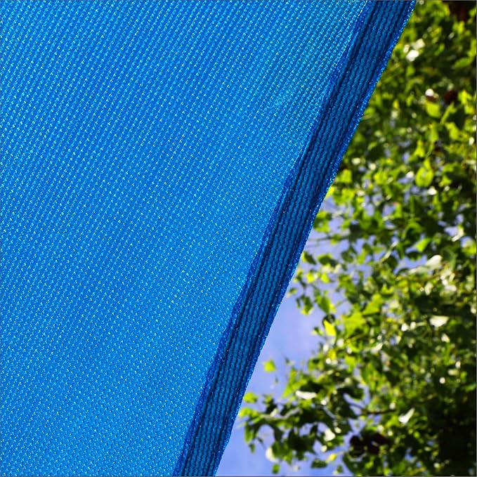 Amgo Custom Size 8' x 10' x 12.8' Blue Right Triangle Sun Shade Sail UPF50+ - Image 9