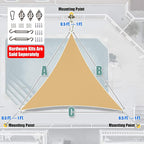 Amgo Custom Size 9' x 9' x 9' Sand Beige Triangle Sun Shade Sail UPF50+ AGTAPT12 - Image 6