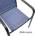 Anmutig Stackable Outdoor Dining Chairs Set of 6, Textilene Fabric, Breathable - Image 6