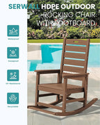 SERWALL Outdoor Rocking Chair Set of 6, Oversized HDPE Rocker, All Weather - Image 5